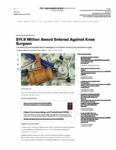 Premio de 11.9 millones contra el cirujano de rodilla Daily Business Review 232x300 1