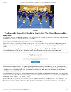 Máximos honores para Doral West Kendall en el Orange Bowl YFA Cheer Championships El Nuevo Herald